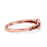 Celtic Style Round Thumb Ring Oxidized Statement Fashion Ring Band Lab Created Opal 925 Sterling Silver