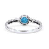 Celtic Style Round Thumb Ring Oxidized Statement Fashion Ring Band Lab Created Opal 925 Sterling Silver