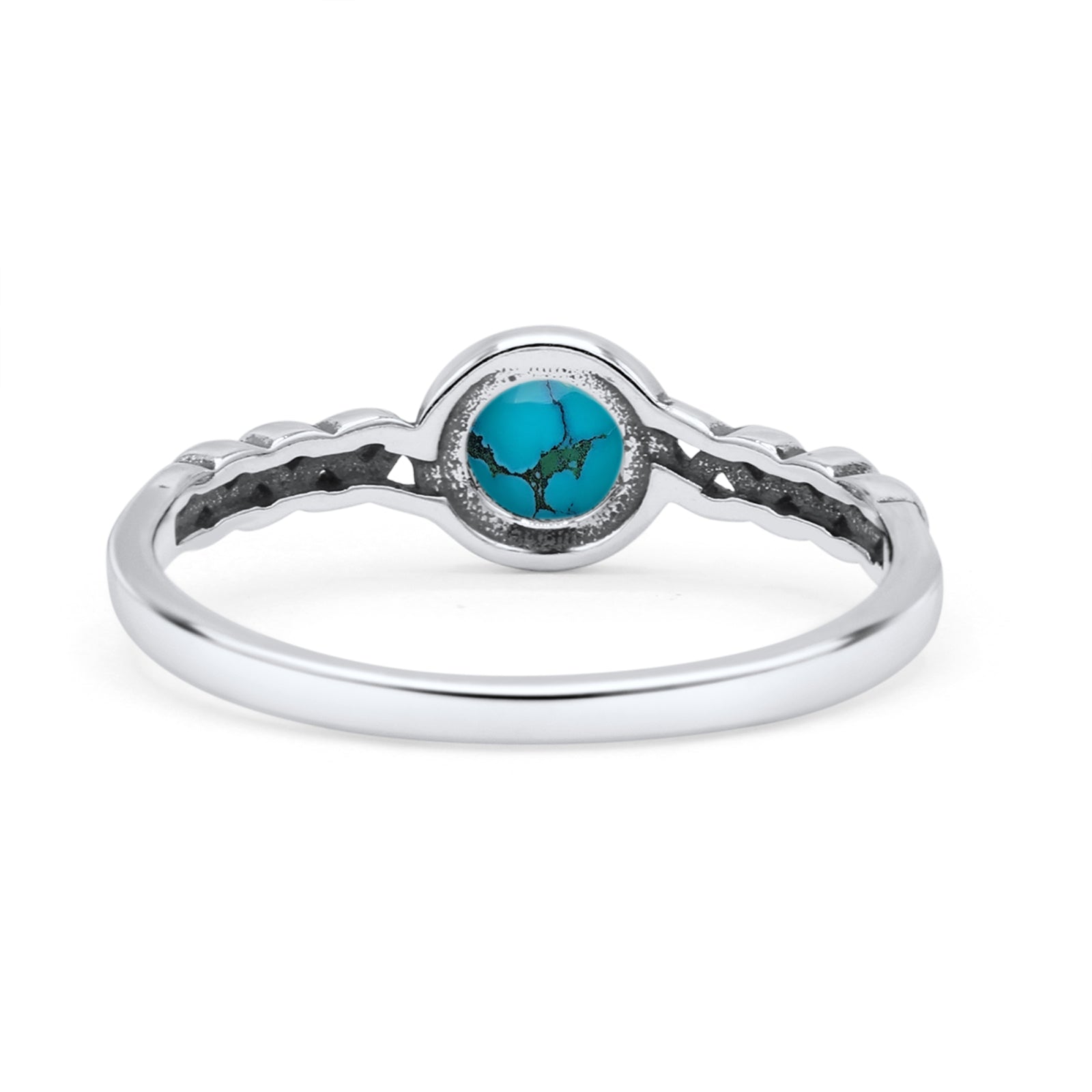 Celtic Style Round Thumb Ring Oxidized Statement Fashion Ring Band Lab Created Opal 925 Sterling Silver