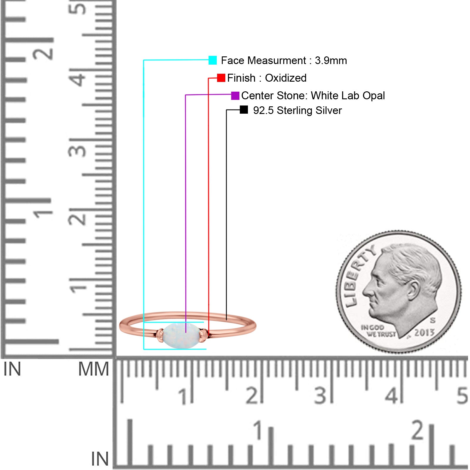 Oval Oxidized Petite Dainty Thumb Ring Lab Created Opal Statement Fashion Ring 925 Sterling Silver