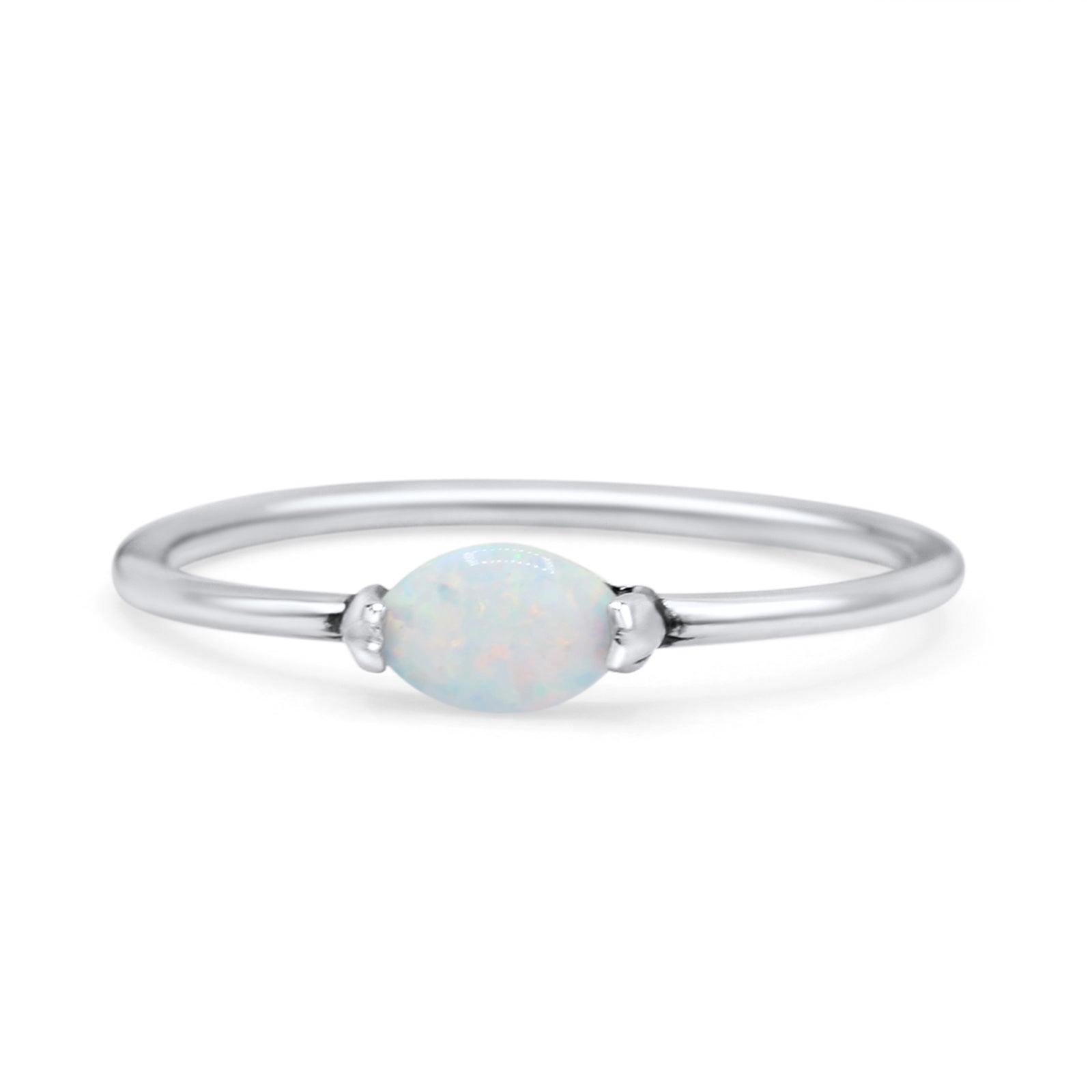 Oval Oxidized Petite Dainty Thumb Ring Lab Created Opal Statement Fashion Ring 925 Sterling Silver