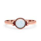 Round Thumb Ring Oxidized Statement Fashion Ring Band Lab Created Opal 925 Sterling Silver