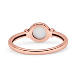 Round Thumb Ring Oxidized Statement Fashion Ring Band Lab Created Opal 925 Sterling Silver