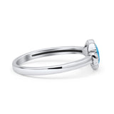 Round Thumb Ring Oxidized Statement Fashion Ring Band Lab Created Opal 925 Sterling Silver