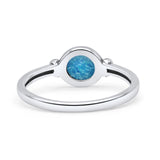 Round Thumb Ring Oxidized Statement Fashion Ring Band Lab Created Opal 925 Sterling Silver