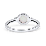 Round Thumb Ring Oxidized Statement Fashion Ring Band Lab Created Opal 925 Sterling Silver