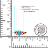 Heart Oval Thumb Ring Oxidized Statement Fashion Ring Band Lab Created Opal 925 Sterling Silver