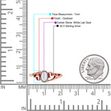 Heart Oval Thumb Ring Oxidized Statement Fashion Ring Band Lab Created Opal 925 Sterling Silver