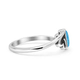 Heart Oval Thumb Ring Oxidized Statement Fashion Ring Band Lab Created Opal 925 Sterling Silver