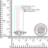 Heart Oval Thumb Ring Oxidized Statement Fashion Ring Band Lab Created Opal 925 Sterling Silver