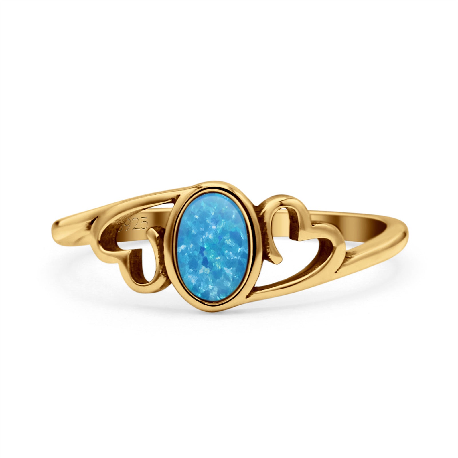 Heart Oval Thumb Ring Oxidized Statement Fashion Ring Band Lab Created Opal 925 Sterling Silver