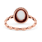 Oval Thumb Ring Oxidized Statement Fashion Ring Band Lab Created Opal 925 Sterling Silver