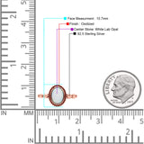 Oval Thumb Ring Oxidized Statement Fashion Ring Band Lab Created Opal 925 Sterling Silver