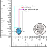 Oval Thumb Ring Oxidized Statement Fashion Ring Band Lab Created Opal 925 Sterling Silver