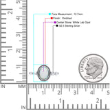 Oval Thumb Ring Oxidized Statement Fashion Ring Band Lab Created Opal 925 Sterling Silver