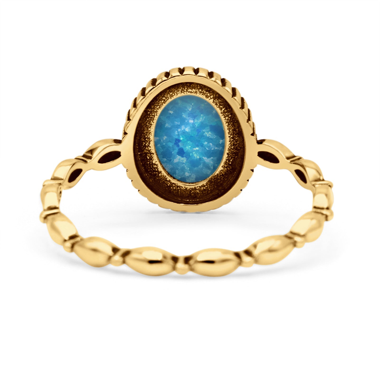 Oval Thumb Ring Oxidized Statement Fashion Ring Band Lab Created Opal 925 Sterling Silver