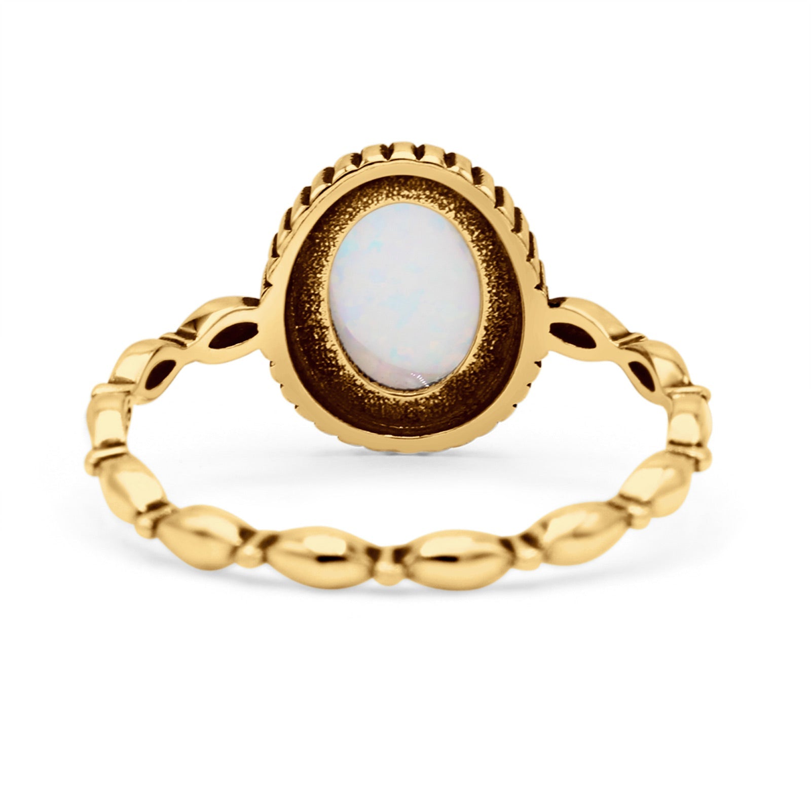 Oval Thumb Ring Oxidized Statement Fashion Ring Band Lab Created Opal 925 Sterling Silver