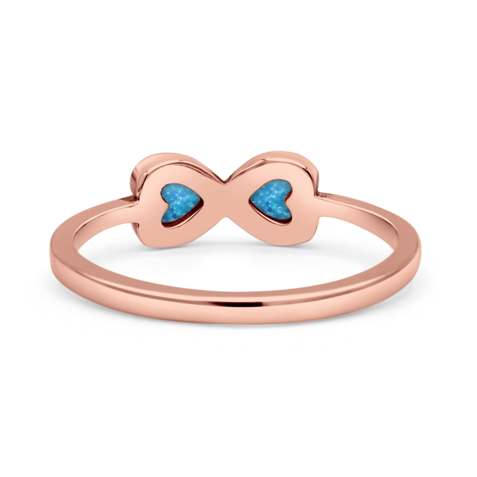 Hearts Thumb Ring Oxidized Statement Fashion Ring Band Lab Created Opal 925 Sterling Silver