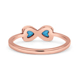 Hearts Thumb Ring Oxidized Statement Fashion Ring Band Lab Created Opal 925 Sterling Silver