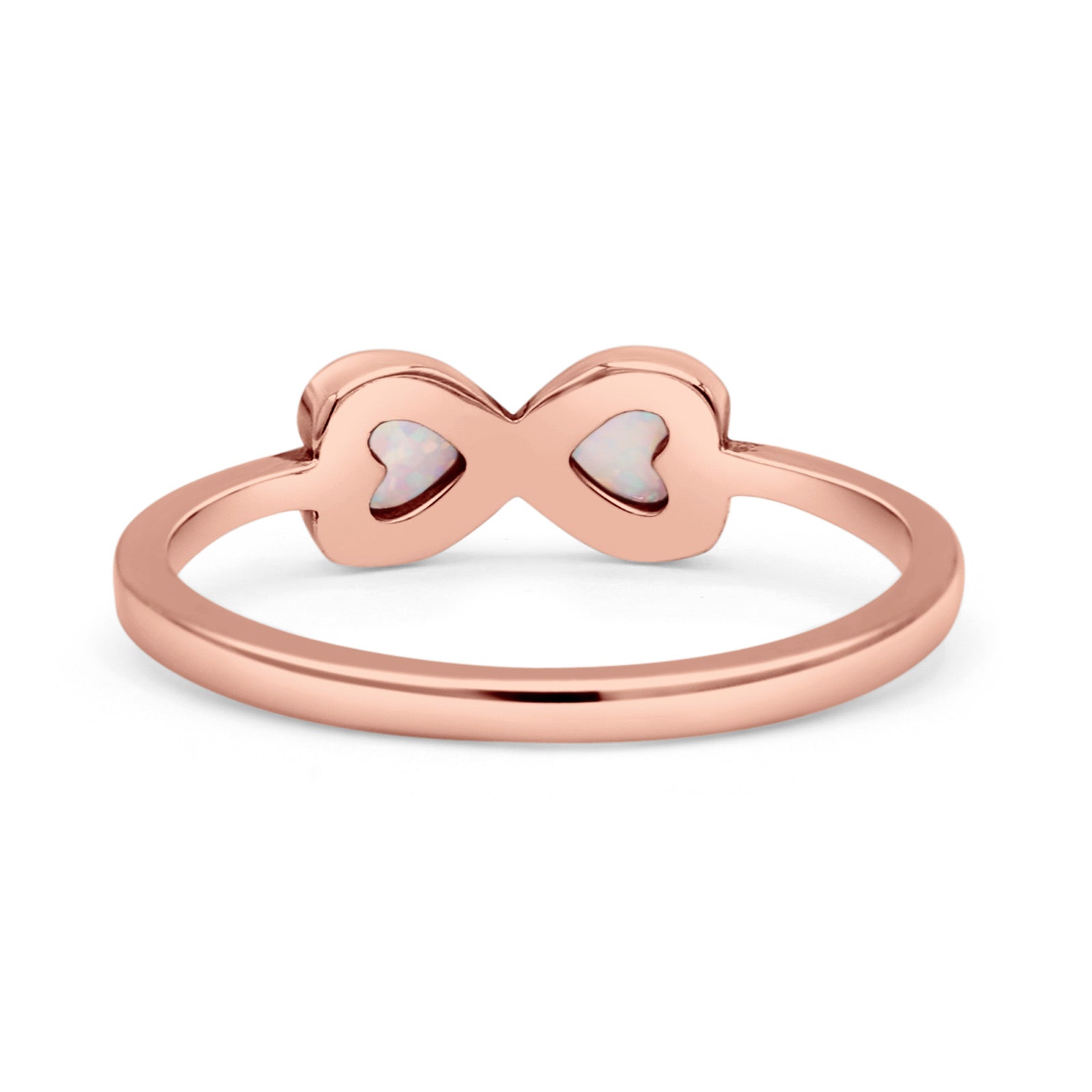 Hearts Thumb Ring Oxidized Statement Fashion Ring Band Lab Created Opal 925 Sterling Silver