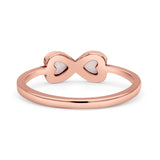 Hearts Thumb Ring Oxidized Statement Fashion Ring Band Lab Created Opal 925 Sterling Silver