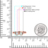 Hearts Thumb Ring Oxidized Statement Fashion Ring Band Lab Created Opal 925 Sterling Silver