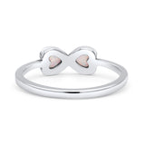 Hearts Thumb Ring Oxidized Statement Fashion Ring Band Lab Created Opal 925 Sterling Silver