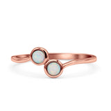 Thumb Ring Round Oxidized  Lab Created Opal 925 Sterling Silver