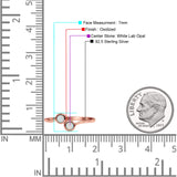 Thumb Ring Round Oxidized  Lab Created Opal 925 Sterling Silver