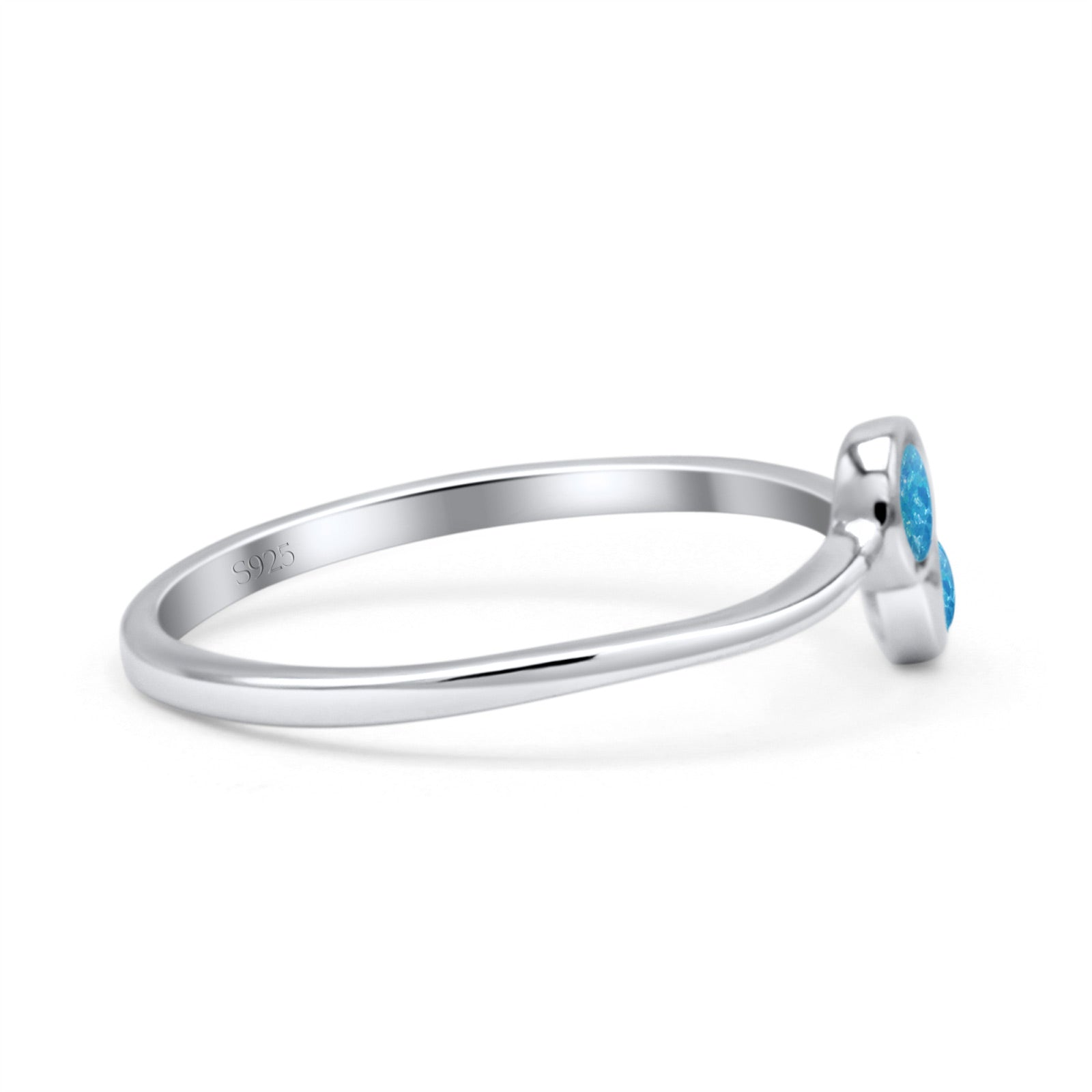 Thumb Ring Round Oxidized  Lab Created Opal 925 Sterling Silver