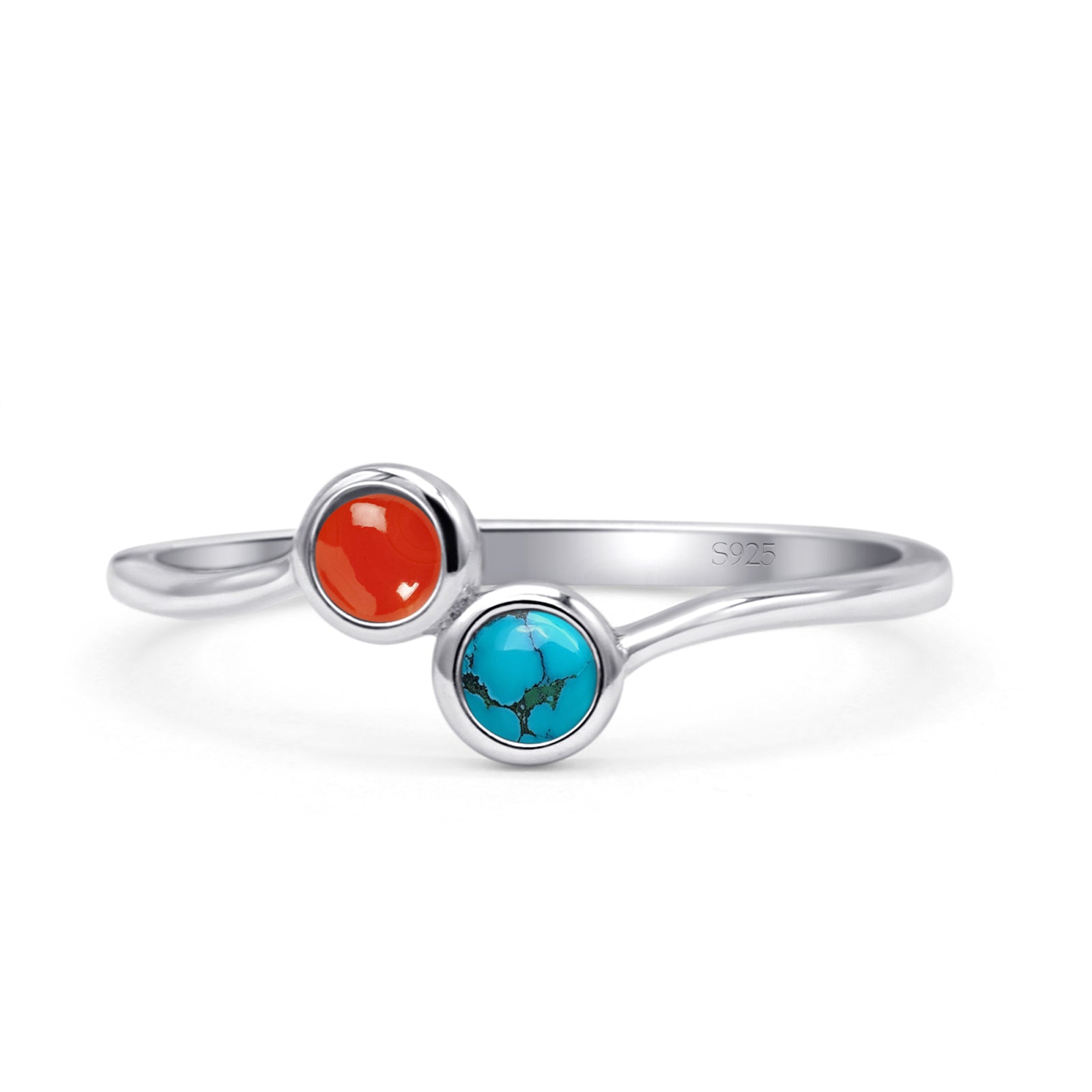 Thumb Ring Round Oxidized  Lab Created Opal 925 Sterling Silver