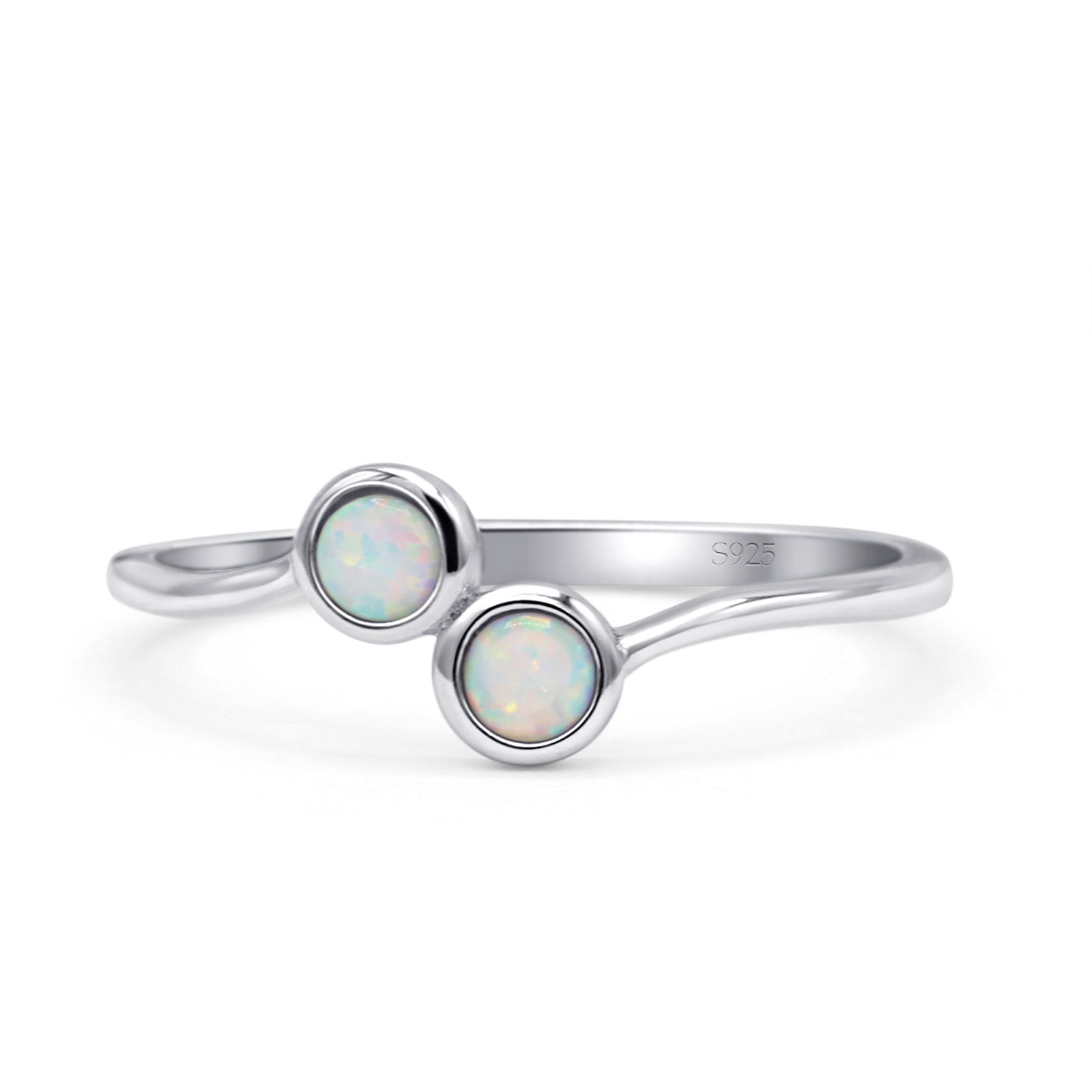Thumb Ring Round Oxidized  Lab Created Opal 925 Sterling Silver