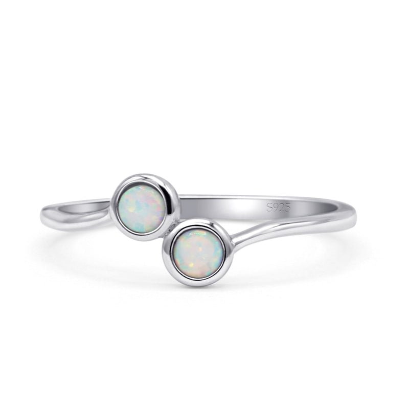 Thumb Ring Round Oxidized  Lab Created Opal 925 Sterling Silver