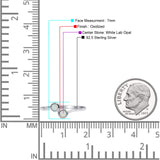 Thumb Ring Round Oxidized  Lab Created Opal 925 Sterling Silver