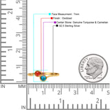 Thumb Ring Round Oxidized  Lab Created Opal 925 Sterling Silver