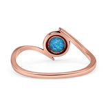 Thumb Ring Round Oxidized Statement Fashion Ring Band Lab Created Opal 925 Sterling Silver
