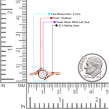 Thumb Ring Round Oxidized Statement Fashion Ring Band Lab Created Opal 925 Sterling Silver