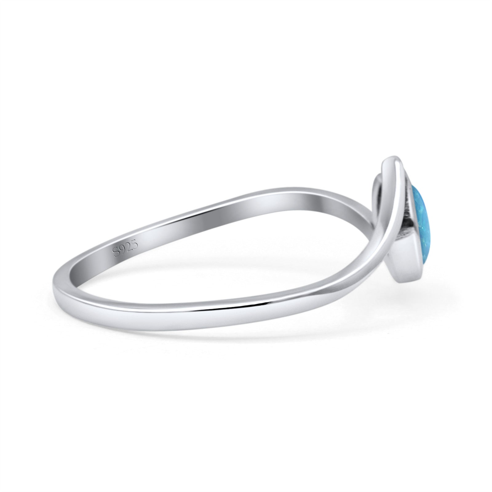 Thumb Ring Round Oxidized Statement Fashion Ring Band Lab Created Opal 925 Sterling Silver
