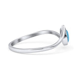 Thumb Ring Round Oxidized Statement Fashion Ring Band Lab Created Opal 925 Sterling Silver