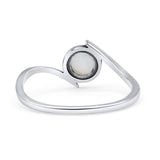 Thumb Ring Round Oxidized Statement Fashion Ring Band Lab Created Opal 925 Sterling Silver