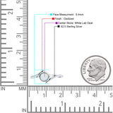 Thumb Ring Round Oxidized Statement Fashion Ring Band Lab Created Opal 925 Sterling Silver