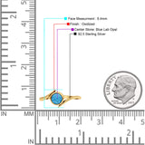 Thumb Ring Round Oxidized Statement Fashion Ring Band Lab Created Opal 925 Sterling Silver