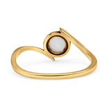 Thumb Ring Round Oxidized Statement Fashion Ring Band Lab Created Opal 925 Sterling Silver