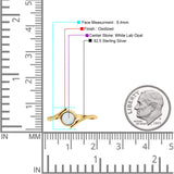 Thumb Ring Round Oxidized Statement Fashion Ring Band Lab Created Opal 925 Sterling Silver