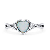 Infinity Shank Heart Promise Thumb Ring Oxidized Statement Fashion Ring Band Lab Created Opal 925 Sterling Silver