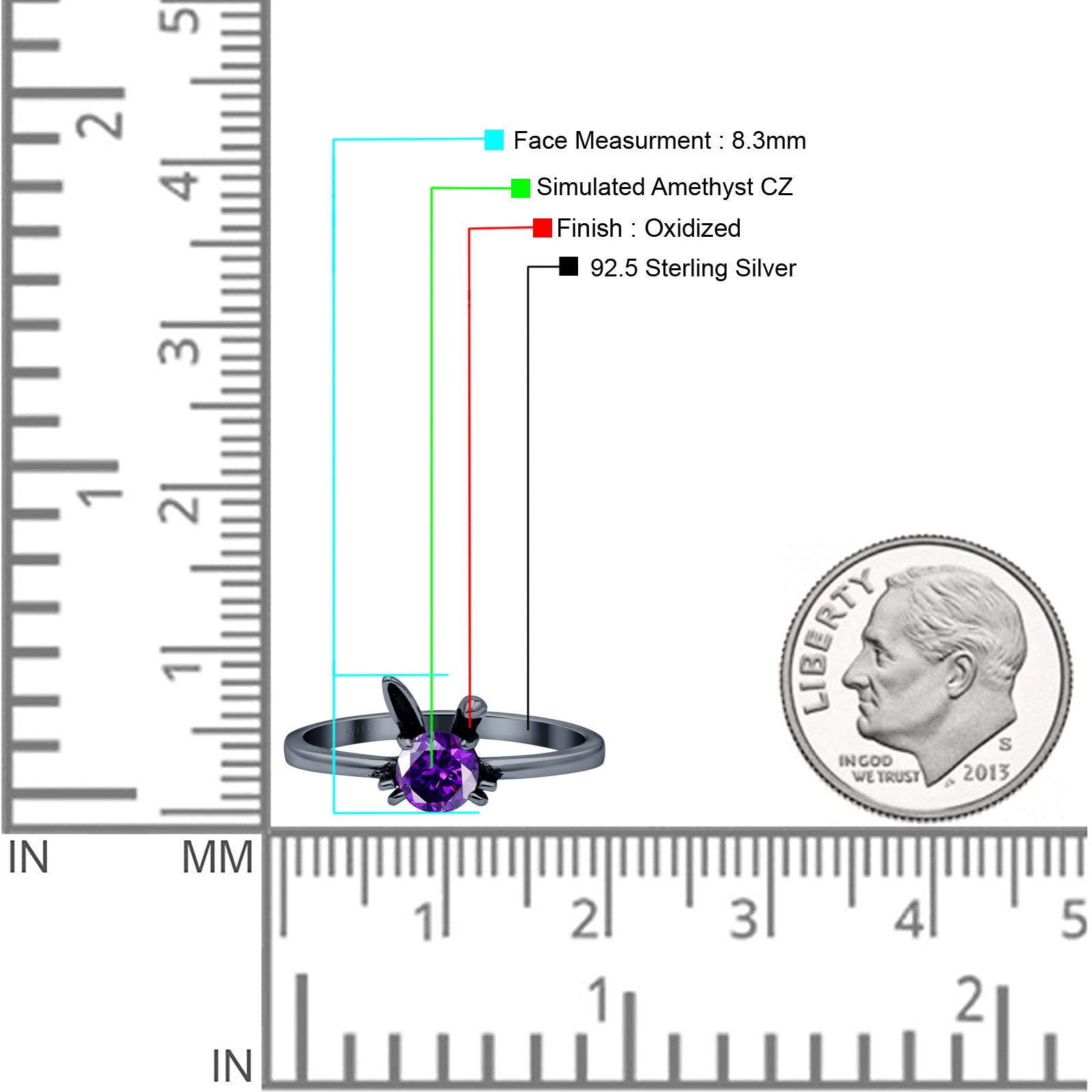 Art Deco Bunny Rabbit Round Thumb Ring Fashion Oxidized Lab Created Opal Solid 925 Sterling Silver