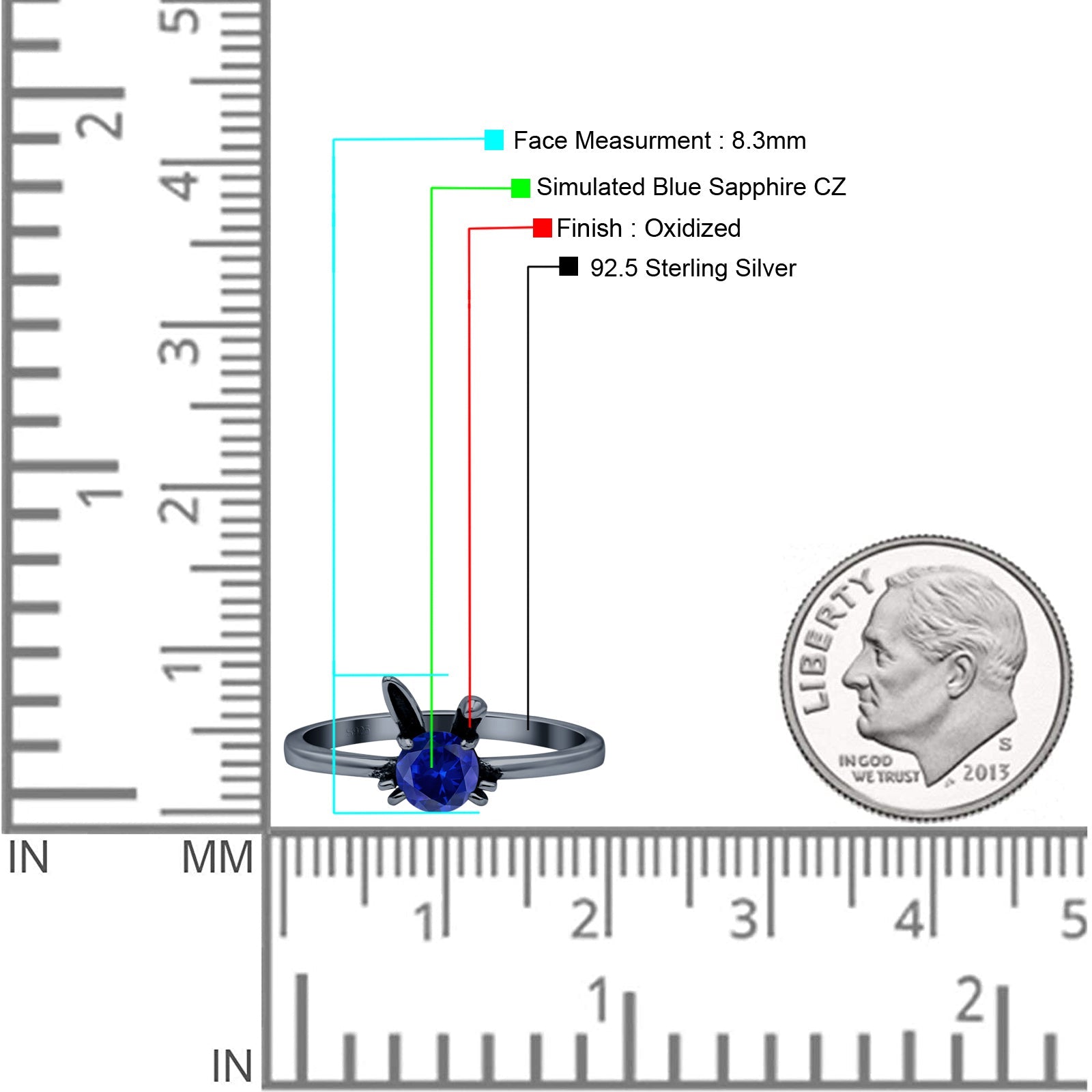 Art Deco Bunny Rabbit Round Thumb Ring Fashion Oxidized Lab Created Opal Solid 925 Sterling Silver