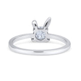 Art Deco Bunny Rabbit Round Thumb Ring Fashion Oxidized Lab Created Opal Solid 925 Sterling Silver