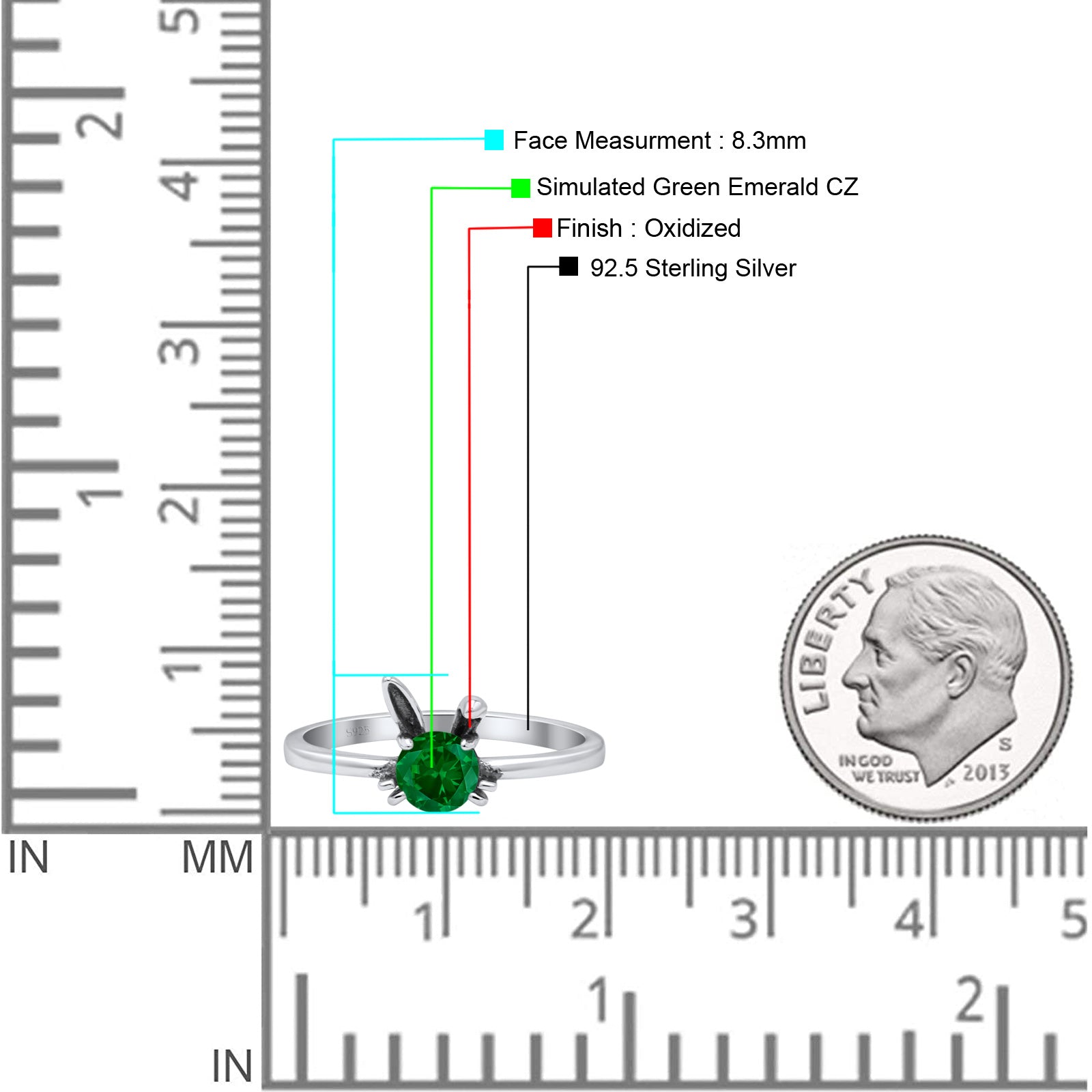 Art Deco Bunny Rabbit Round Thumb Ring Fashion Oxidized Lab Created Opal Solid 925 Sterling Silver