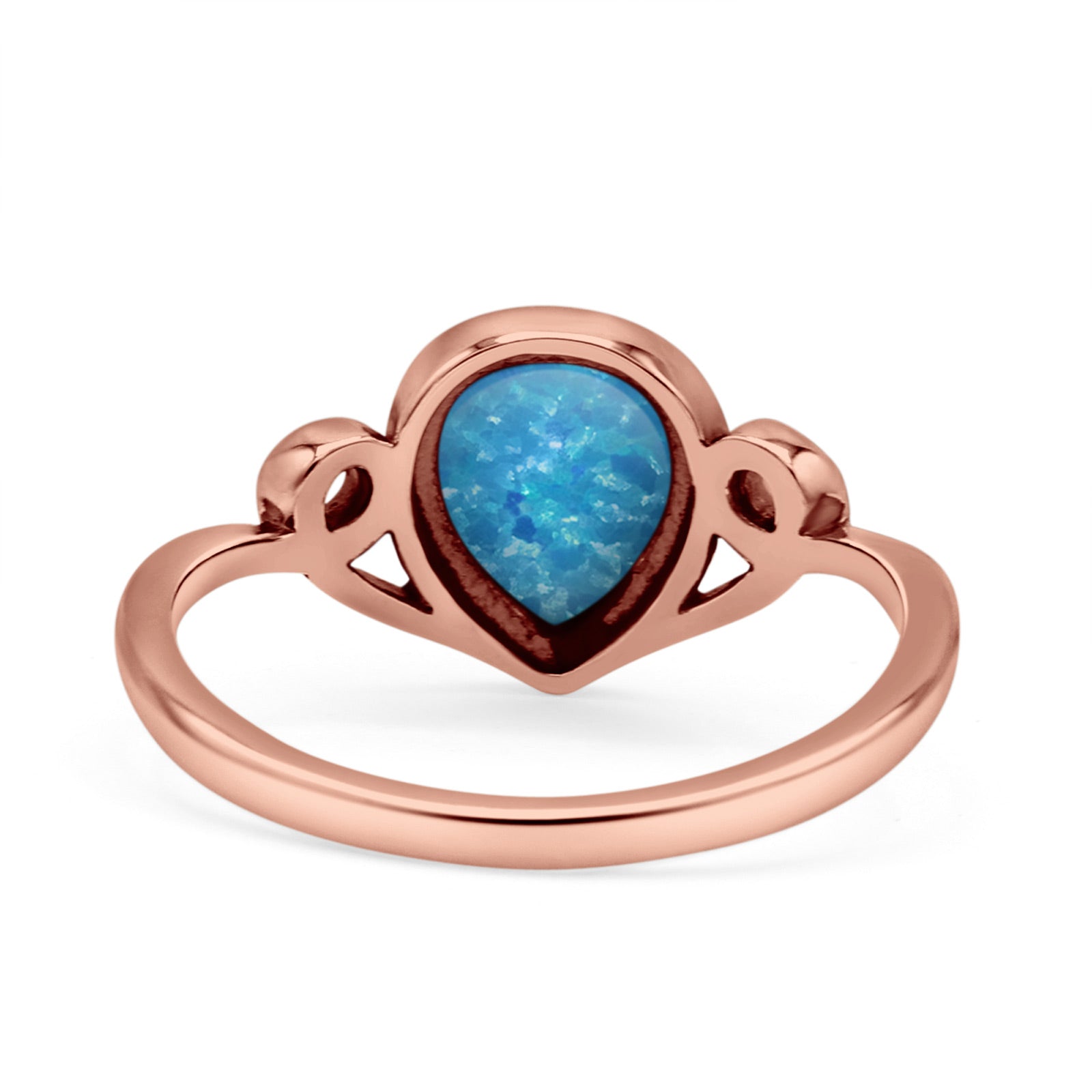 Pear Statement Fashion Vintage Style Thumb Ring Lab Created Opal Oxidized 925 Sterling Silver